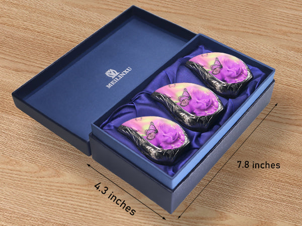 Purple Cremation Urns – Butterfly Tear Drop Adult Urn, Mini Keepsake Urn & Set of 3 | MEILINXU — Distinctive Memorial Artwork