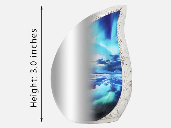 Turquoise Urn – Aurora Borealis Tear Drop Full Size Urn and Mini Brass Keepsake | MEILINXU — Secure and Considered Design