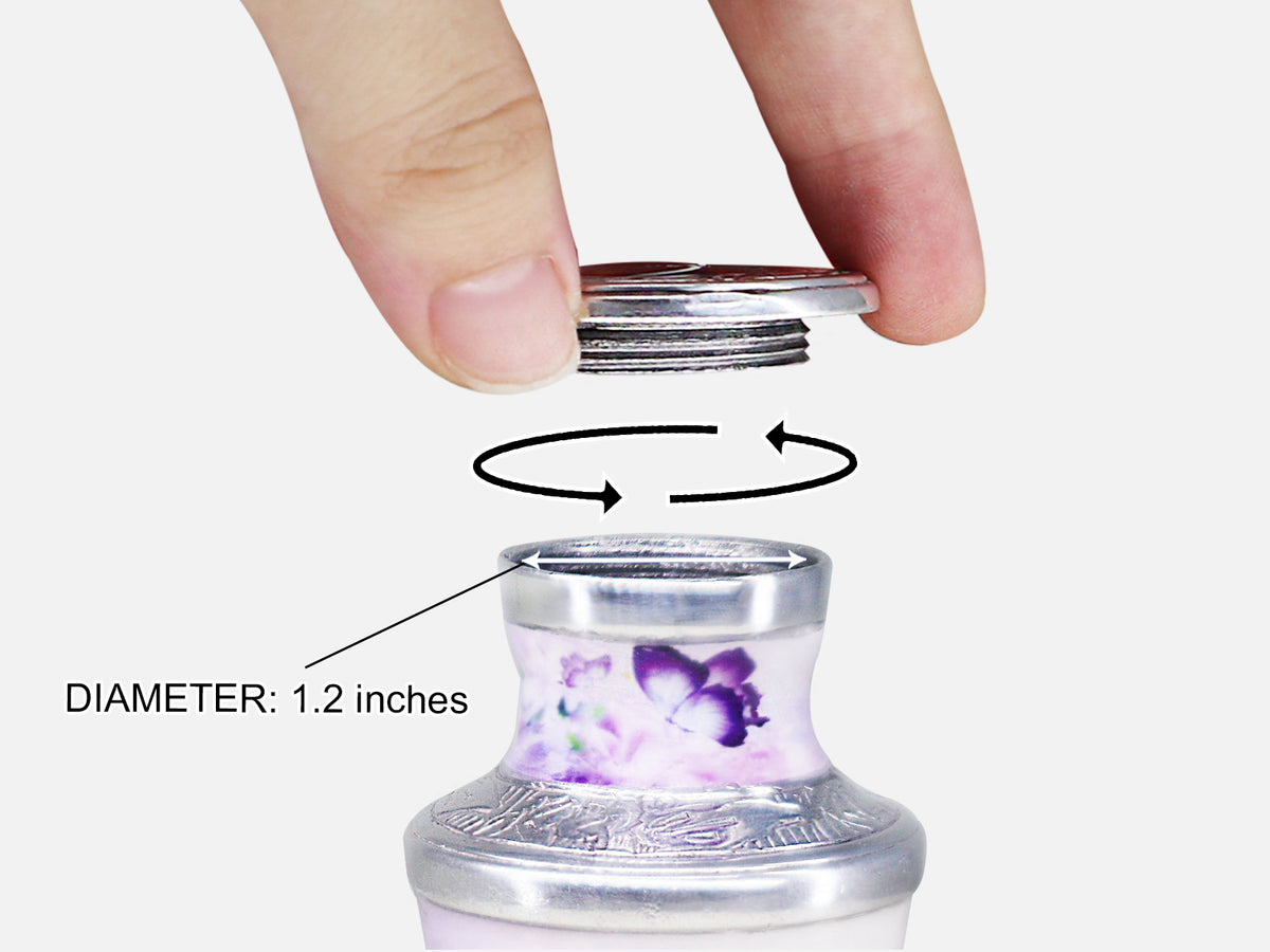 Purple Butterfly Urn for Ashes – Royal Floral Large Adult Urn & Small Keepsake Urn | MEILINXU — Made with Care