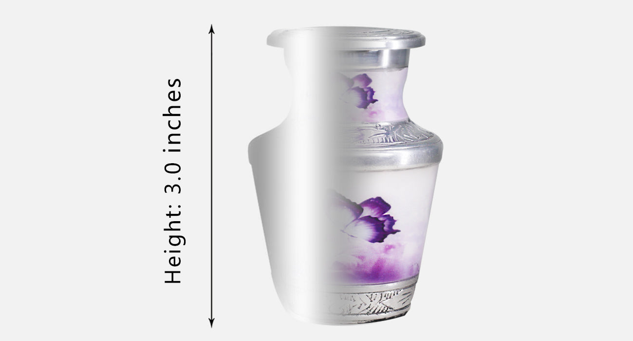 Purple Butterfly Urn for Ashes – Royal Floral Large Adult Urn & Small Keepsake Urn | MEILINXU — Secure and Considered Design