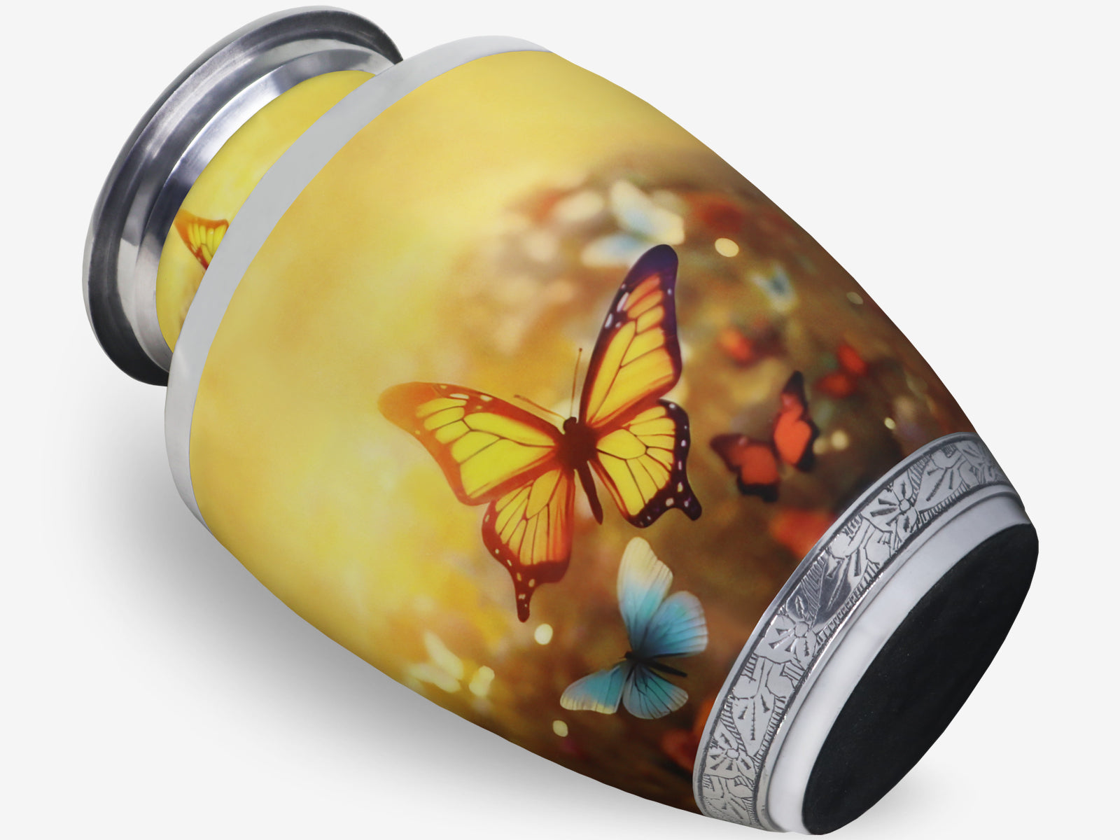 Yellow Butterfly Cremation Urn – Floral Adult Urn and Small Keepsake Urn for Human Ashes | MEILINXU — Made for Lasting Remembrance