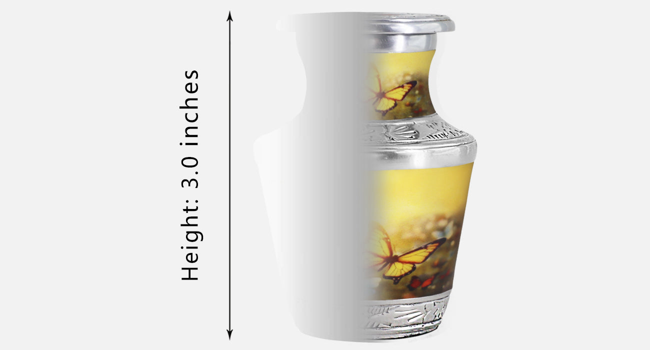 Yellow Butterfly Cremation Urn – Floral Adult Urn and Small Keepsake Urn for Human Ashes | MEILINXU — Secure and Considered Design
