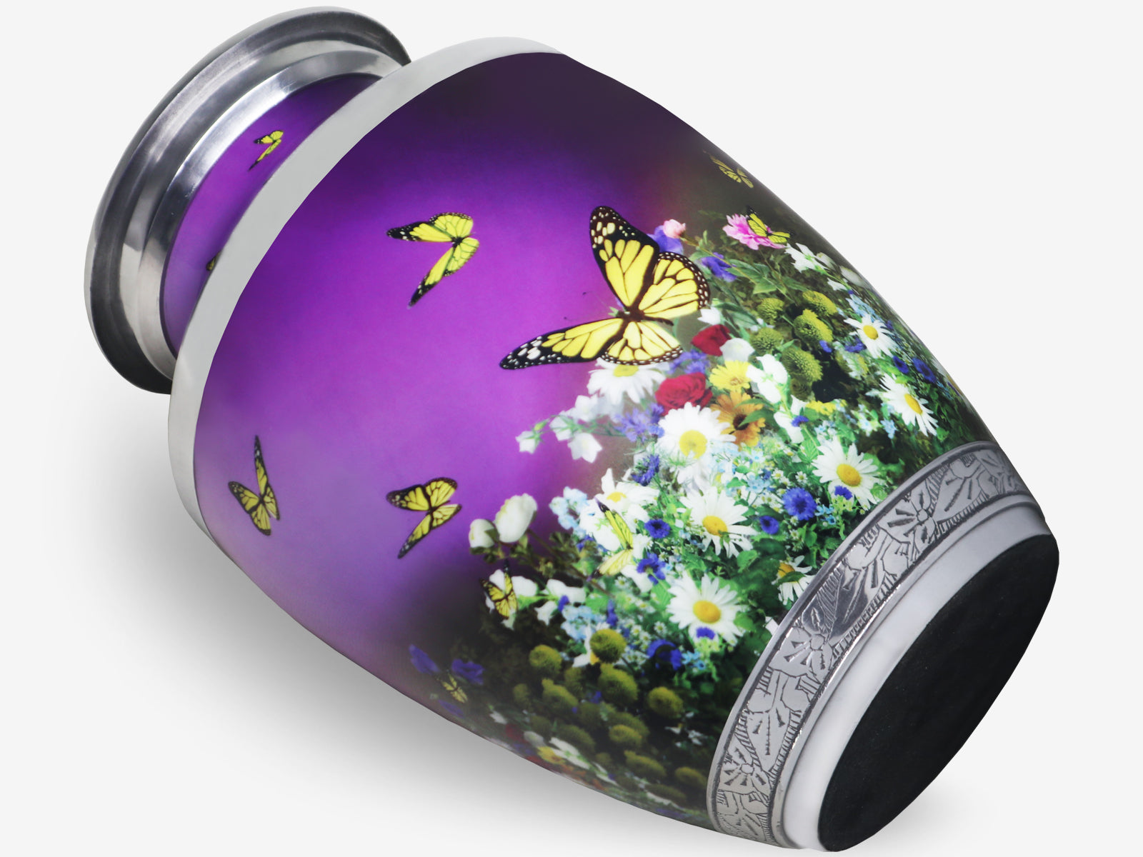 Purple Urn for Ashes – Butterfly Floral Cremation Urns, Large Adult & Small Keepsake | MEILINXU — Made for Lasting Remembrance