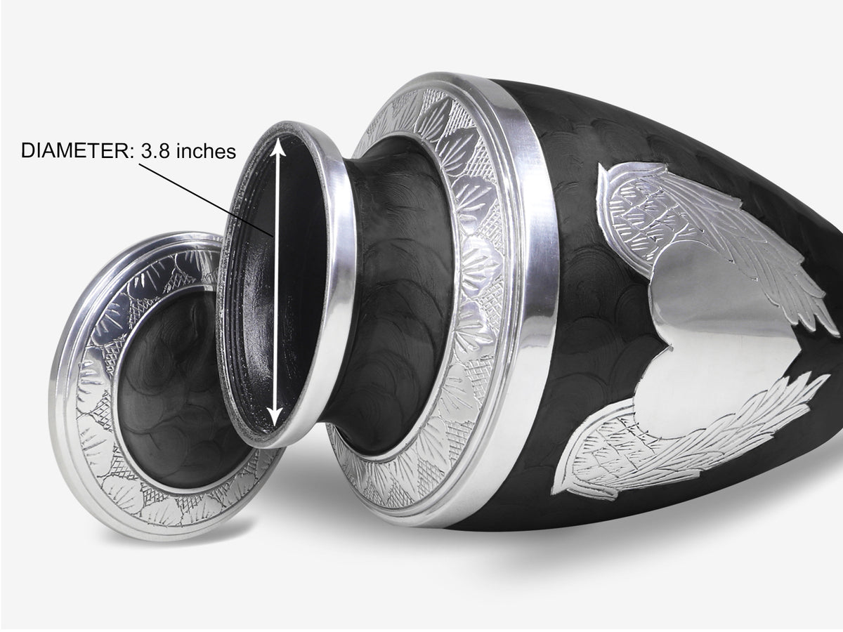 Heart Urn for Ashes – Angel Wings Adult Cremation Urn for Human Ashes in Black or Pink | MEILINXU — A Personal Memorial
