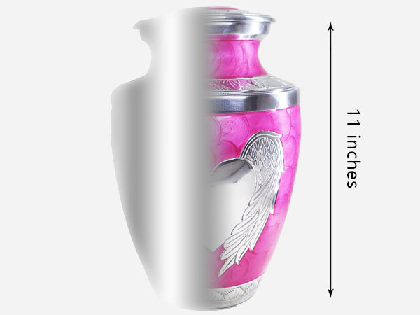 Heart Urn for Ashes – Angel Wings Adult Cremation Urn for Human Ashes in Black or Pink | MEILINXU — Made with Care