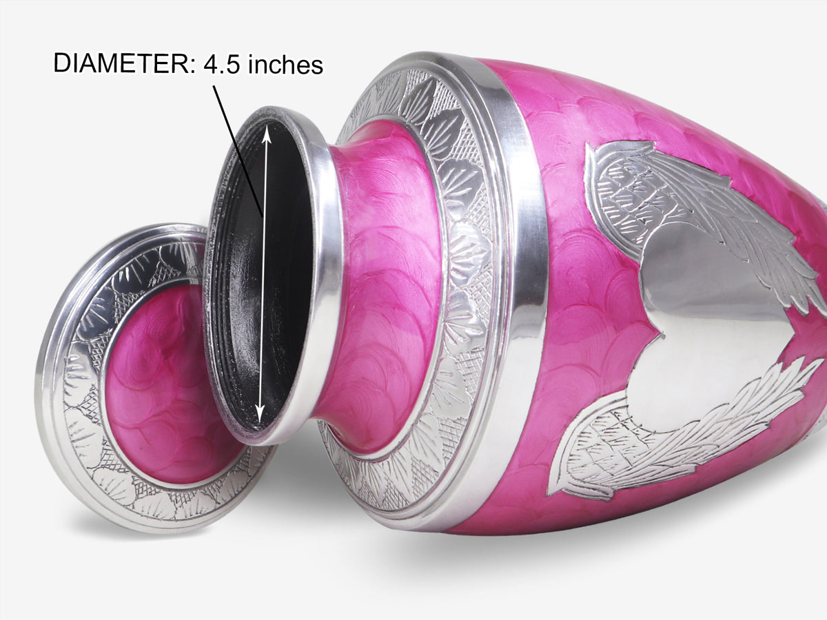 Heart Urn for Ashes – Angel Wings Adult Cremation Urn for Human Ashes in Black or Pink | MEILINXU — A Personal Memorial