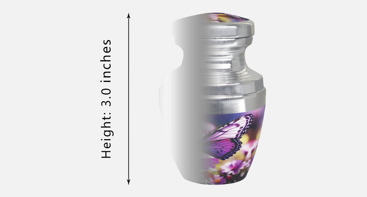 Purple Floral Urn for Ashes – Butterfly Large Adult & Tiny Keepsake for Human Ashes | MEILINXU — Secure and Considered Design