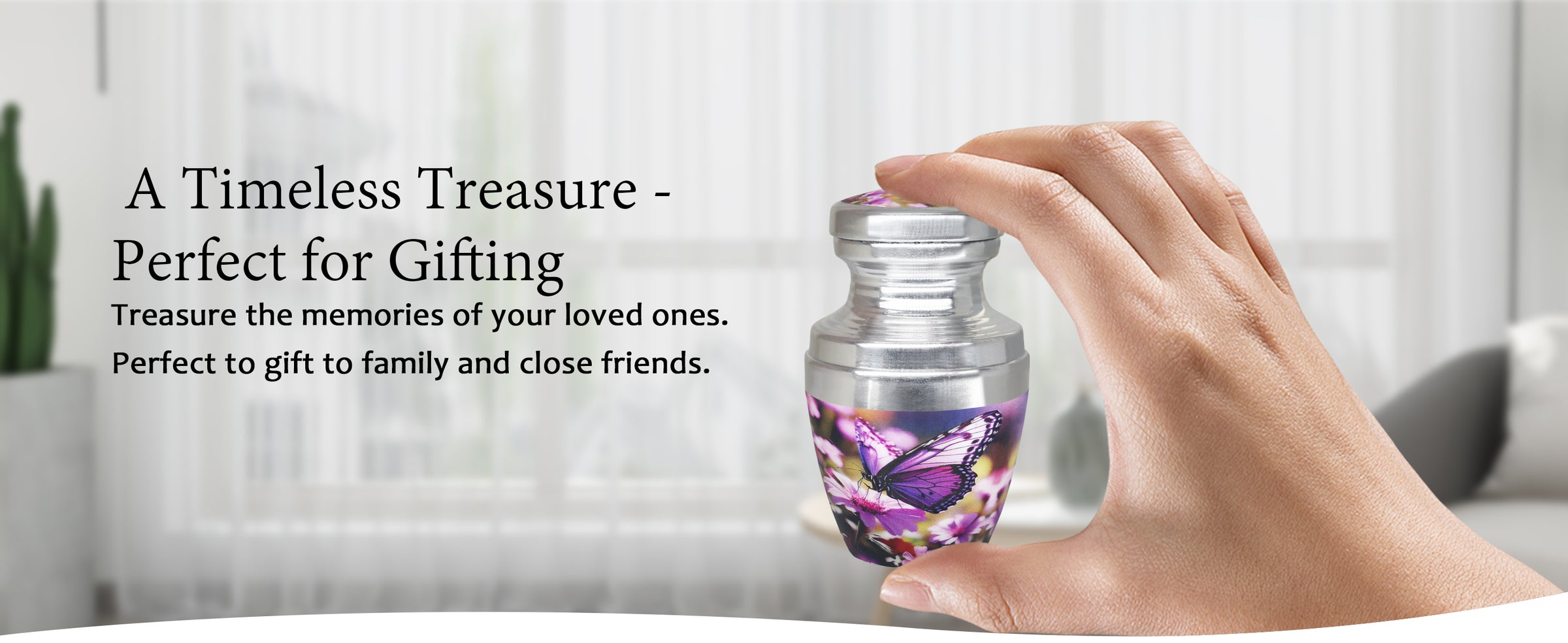 Purple Floral Urn for Ashes – Butterfly Large Adult & Tiny Keepsake for Human Ashes | MEILINXU — A Personal Memorial