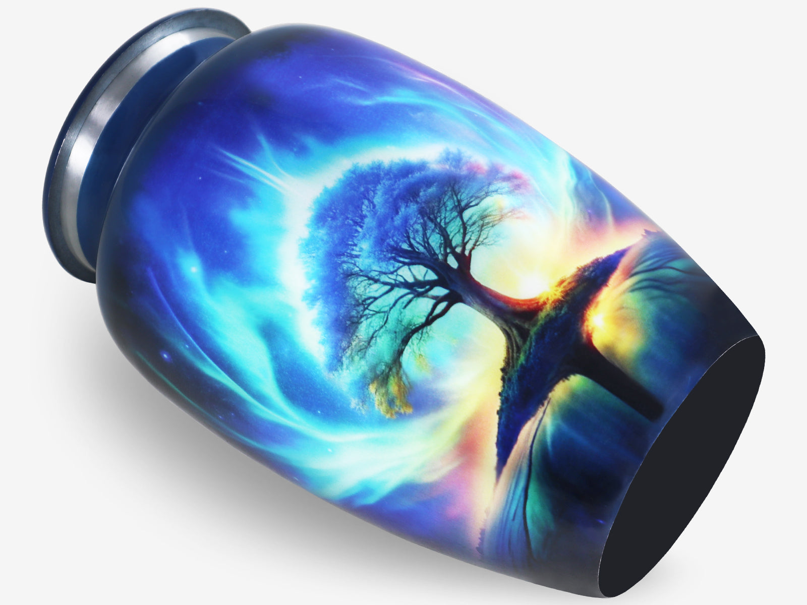 Northern Lights Urn – Blue Tree of Life Cremation Urns for Adults, Large Urn or Small Urn | MEILINXU — Made for Lasting Remembrance