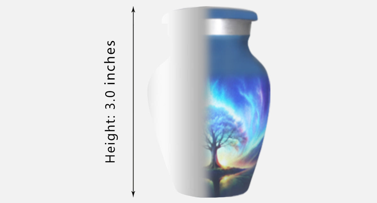 Northern Lights Urn – Blue Tree of Life Cremation Urns for Adults, Large Urn or Small Urn | MEILINXU — Secure and Considered Design