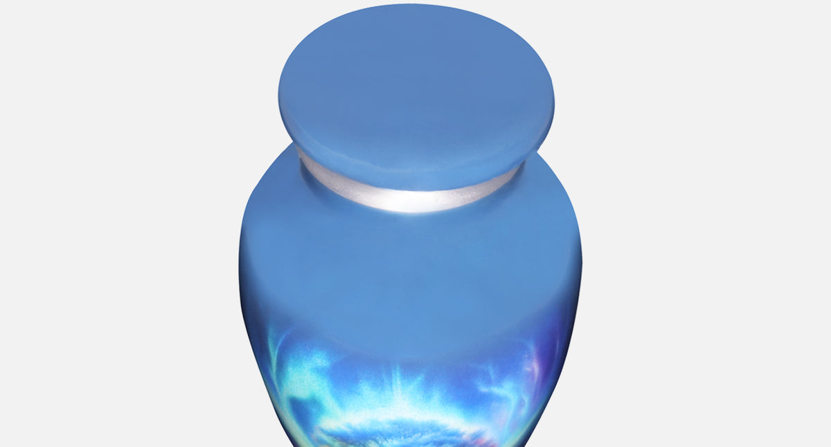 Northern Lights Urn – Blue Tree of Life Cremation Urns for Adults, Large Urn or Small Urn | MEILINXU — Distinctive Memorial Artwork