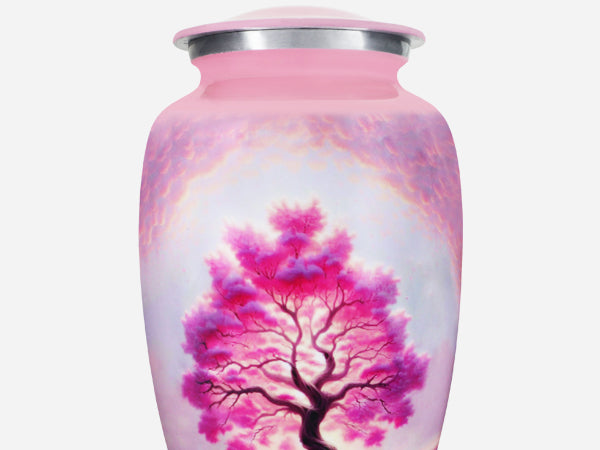 Pink Urn for Ashes – Tree of Life Cremation Urns for Adults, Large Adult Urn or Small Urn | MEILINXU — Distinctive Memorial Artwork
