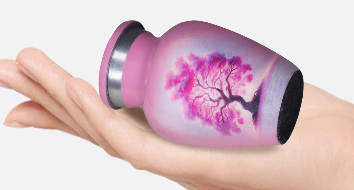 Pink Urn for Ashes – Tree of Life Cremation Urns for Adults, Large Adult Urn or Small Urn | MEILINXU — Made for Lasting Remembrance