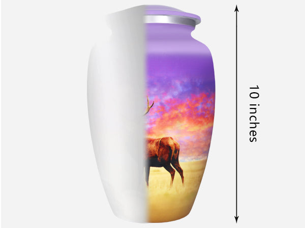Deer Urn for Ashes – Purple Wildlife Cremation Urns for Adults, Large Urn for Human Ashes | MEILINXU — Made with Care