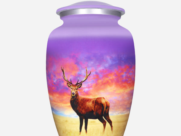 Deer Urn for Ashes – Purple Wildlife Cremation Urns for Adults, Large Urn for Human Ashes | MEILINXU — Distinctive Memorial Artwork