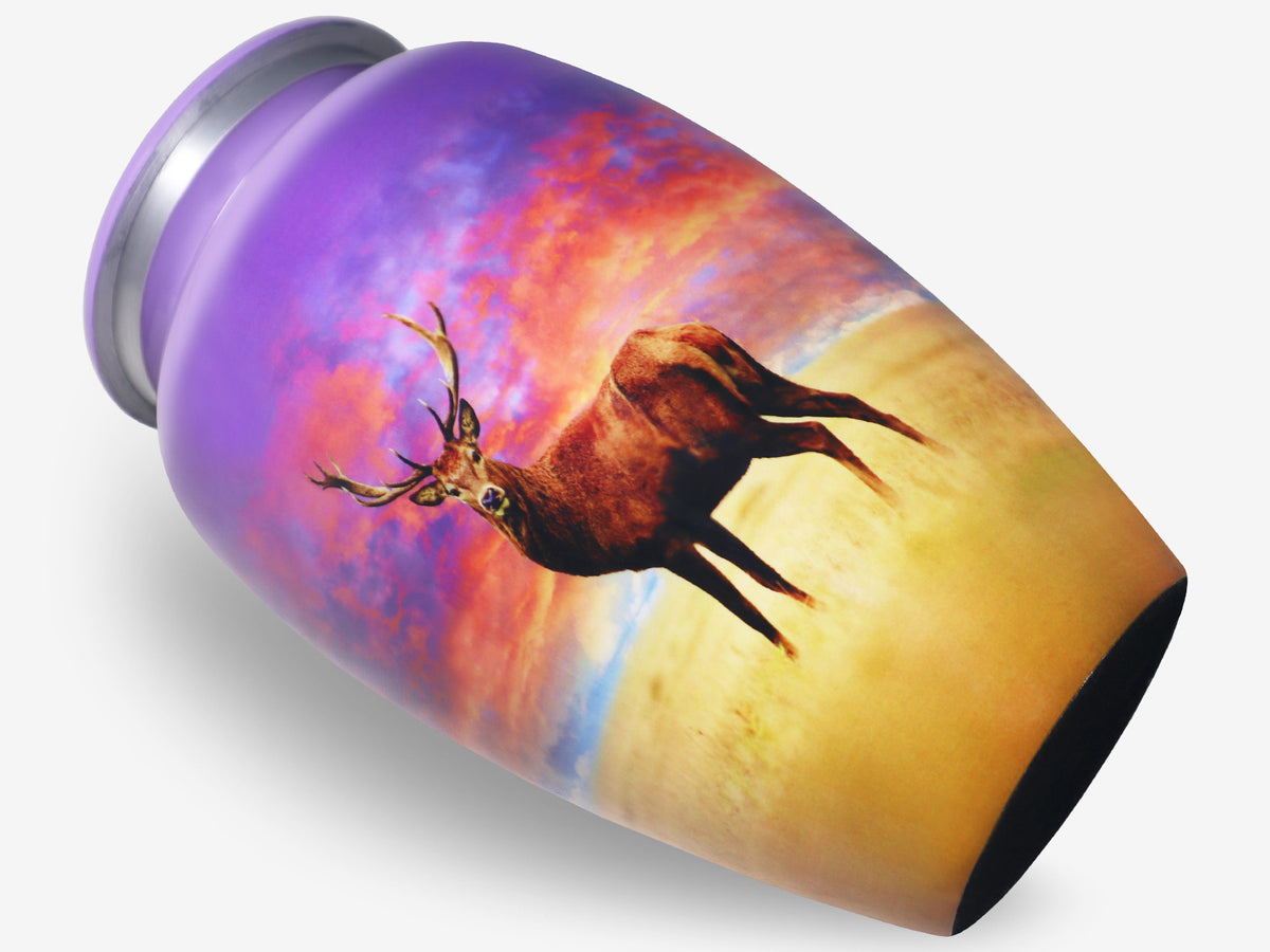 Deer Urn for Ashes – Purple Wildlife Cremation Urns for Adults, Large Urn for Human Ashes | MEILINXU — Made for Lasting Remembrance