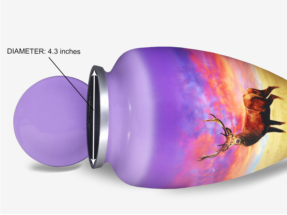 Deer Urn for Ashes – Purple Wildlife Cremation Urns for Adults, Large Urn for Human Ashes | MEILINXU — A Personal Memorial