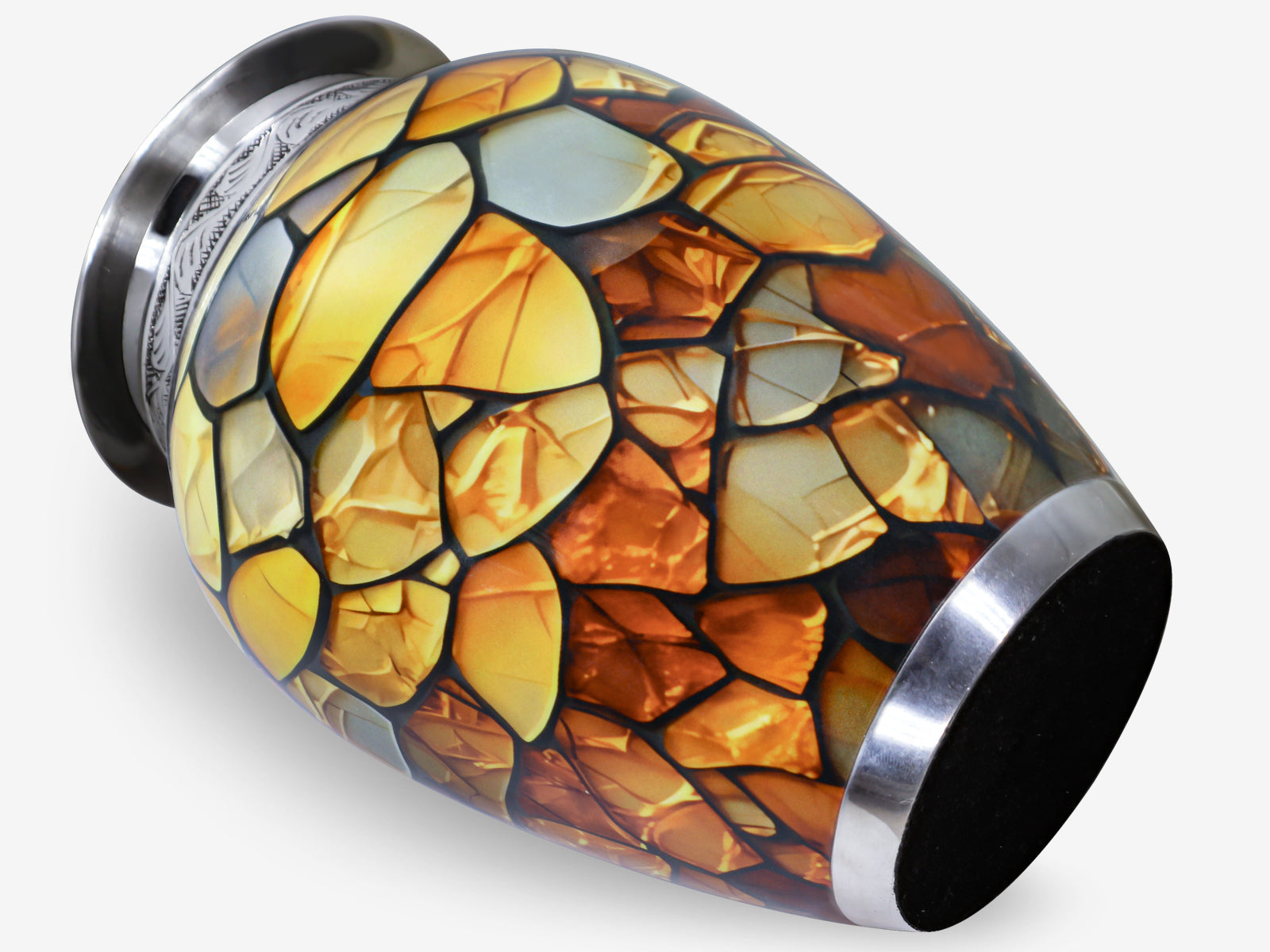 Unique Urns for Adults – Yellow Amber Gemstone Full Size Aluminum Urn for Human Ashes | MEILINXU — Made for Lasting Remembrance