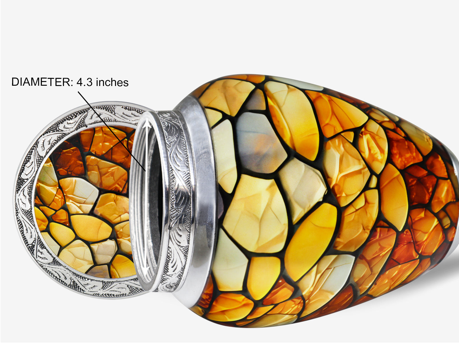 Unique Urns for Adults – Yellow Amber Gemstone Full Size Aluminum Urn for Human Ashes | MEILINXU — A Personal Memorial