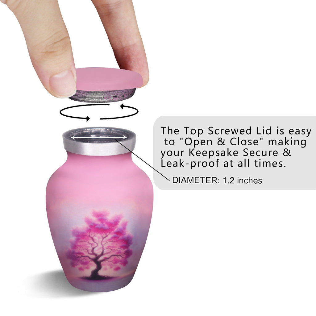 Urns for cremated remains with a secure threaded lid, cremation containers protecting ashes in an urn for an infant