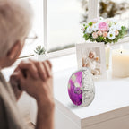 M MEILINXU Butterfly & Flower Urn, Cremation Urns for Human Ashes - Display at Home or Niche, Engraved Aluminum Tear Drop Urn for Ashes Adult Female & Male