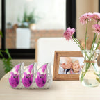 M MEILINXU Butterfly & Flower Urn, Cremation Urns for Human Ashes - Display at Home or Niche, Engraved Aluminum Tear Drop Urn for Ashes Adult Female & Male