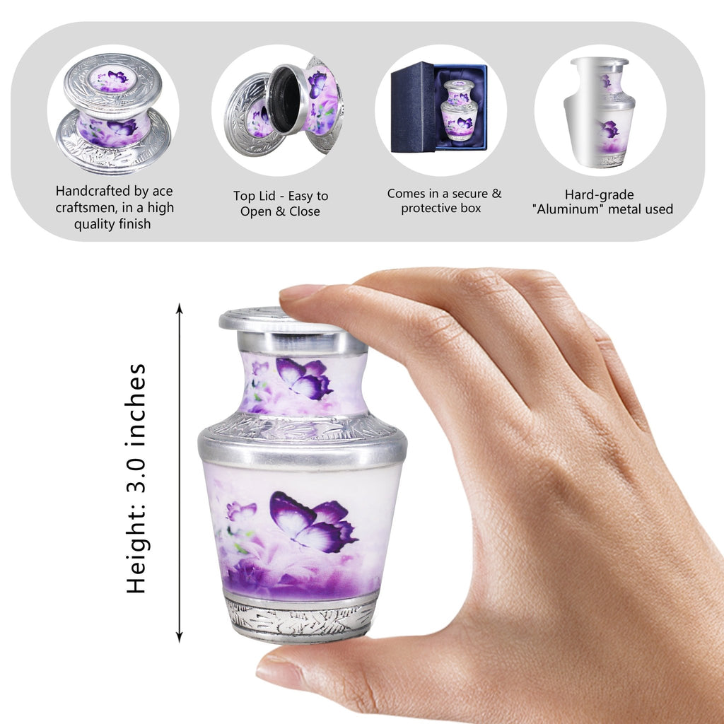 Butterfly Urns for Ashes – Large Butterfly Urn with Floral Engraving for Adults | MEILINXU